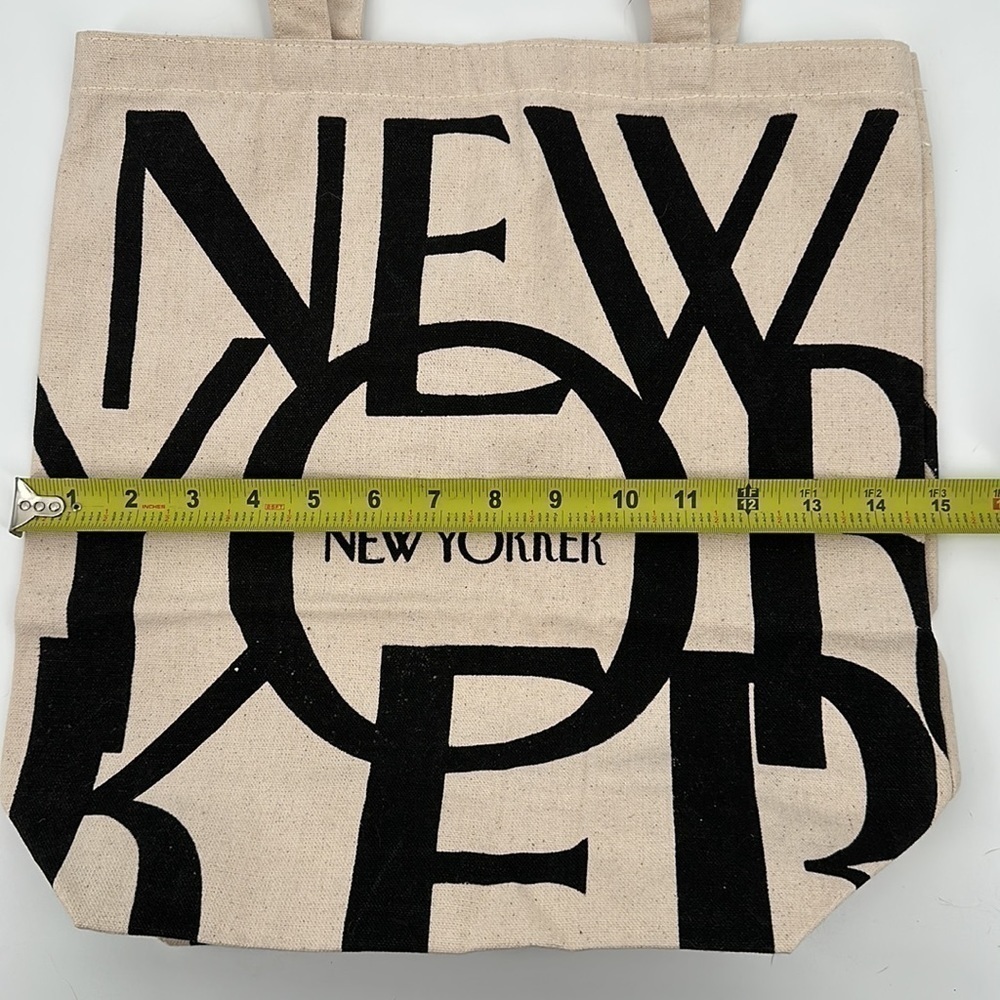 New Yorker Black and Light Tan Canvas Tote Bag - Picture 5 of 7
